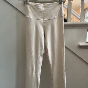 Rebel Athletic Cream Bedazzled Leggings